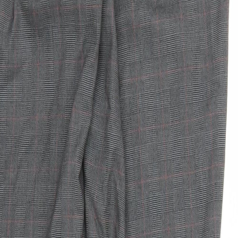 Stile Benetton Womens Grey Plaid Trousers Size 12 L27 in