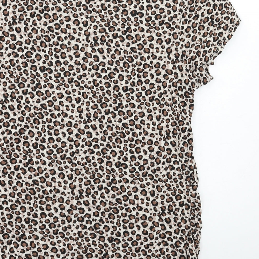 George Maternity Womens Beige Animal Print Basic Blouse Size 16