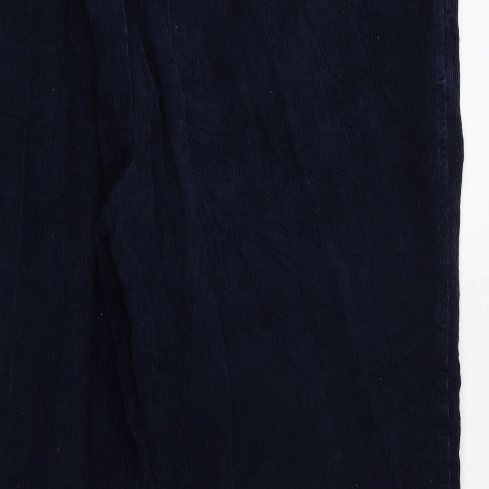 Cotton Tra Mens Black Corduroy Trousers Size 46 L23 in