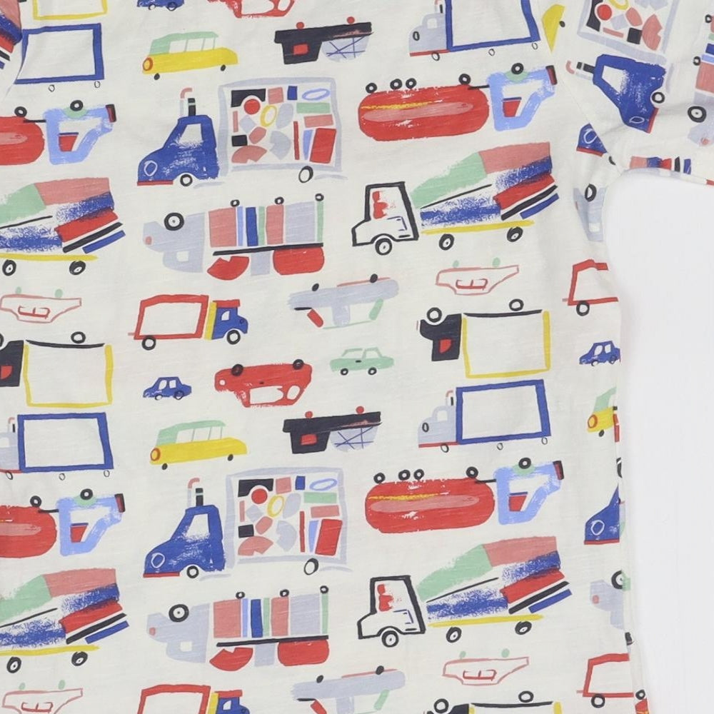 Nutmeg Boys White Basic T-Shirt Size 5-6 Years - car pattern