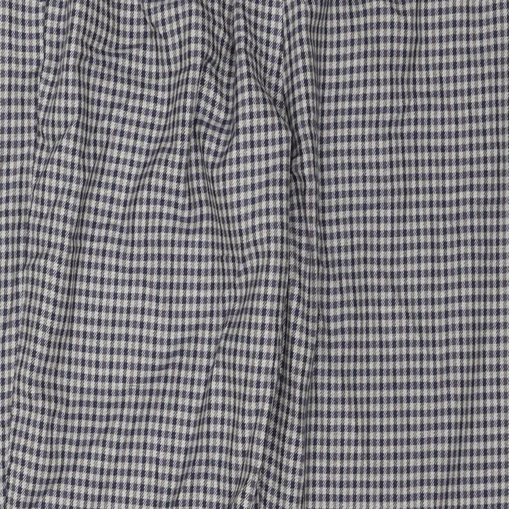M&S Womens Grey Plaid Trousers Size 14 L22 in