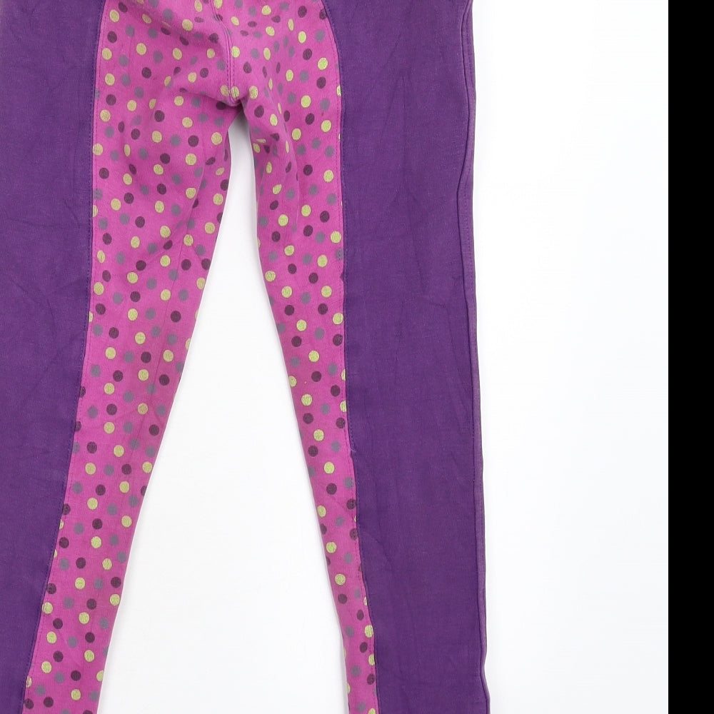 Hoof It Girls Purple Polka Dot Trousers Size 2 Years - Jodhpurs