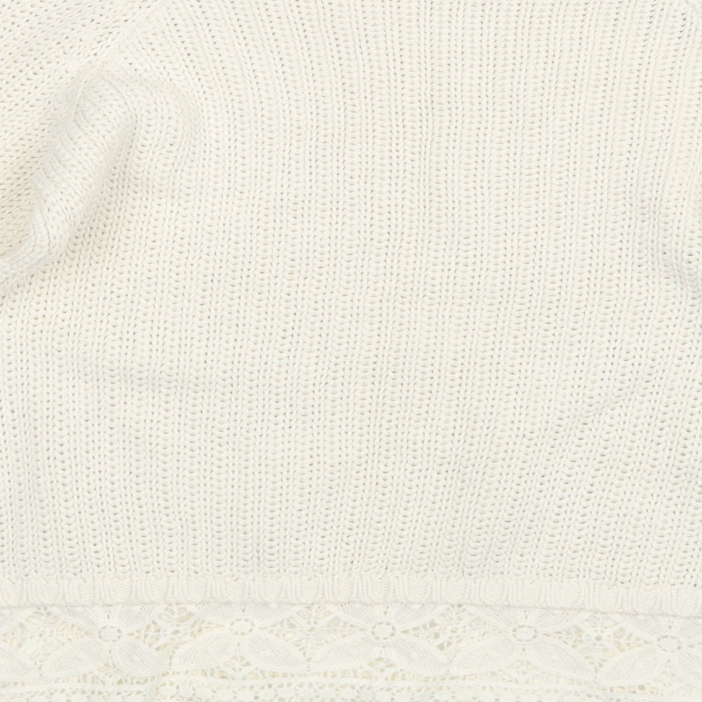F&F Girls White Pullover Jumper Size 12-13 Years