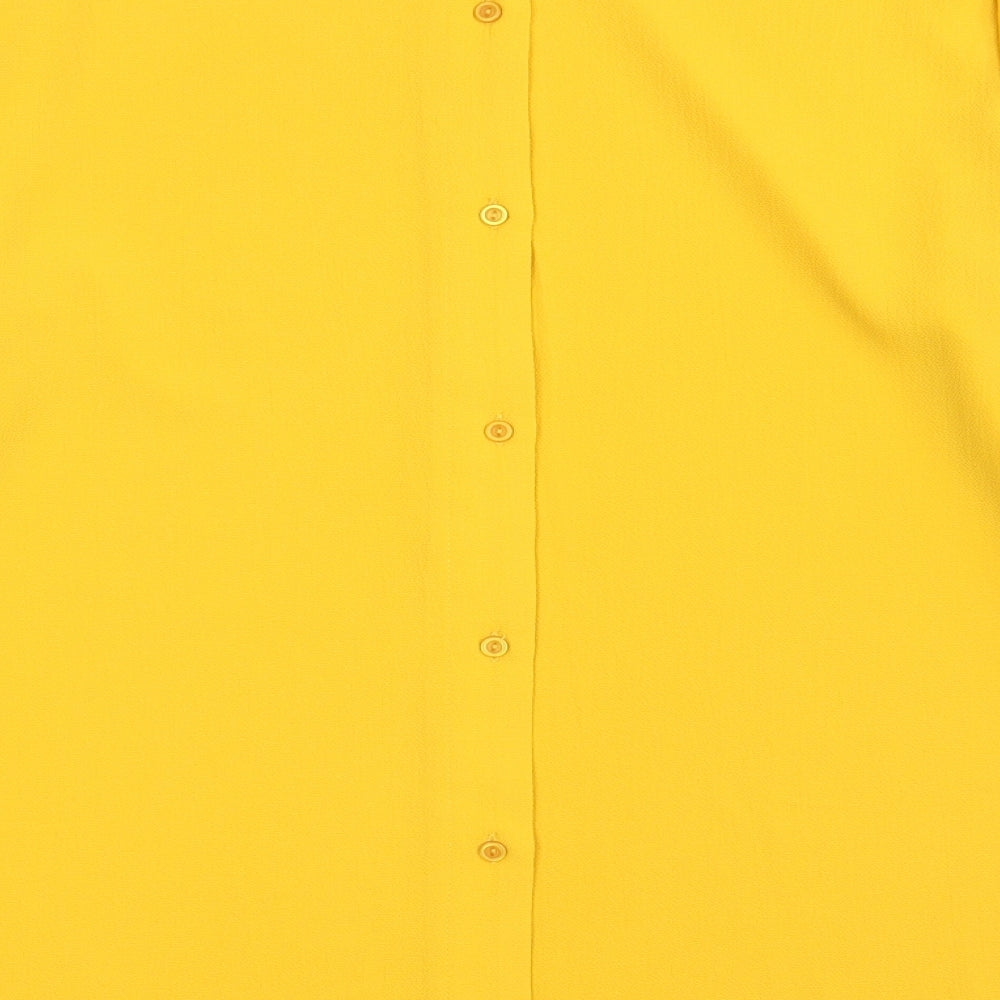 New Look Womens Yellow Jersey Basic Blouse Size 14