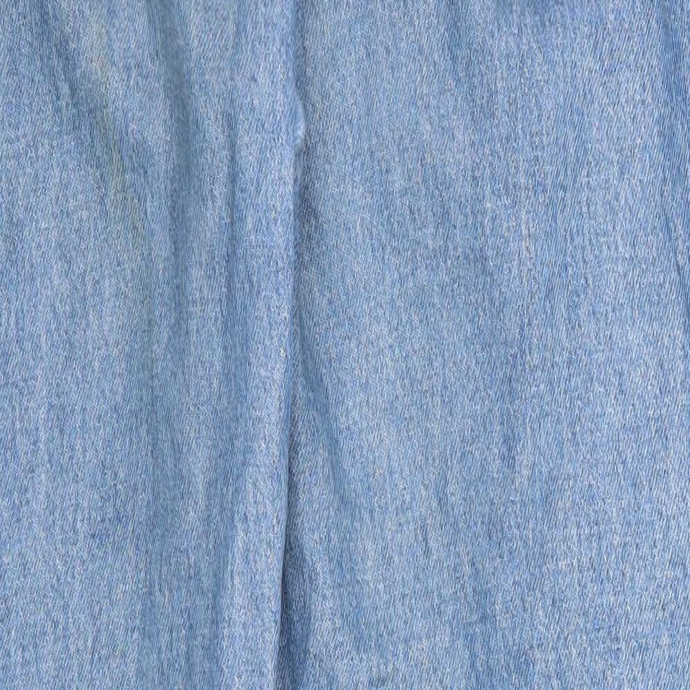 Boohoo Womens Blue Denim Straight Jeans Size 10 L28 in