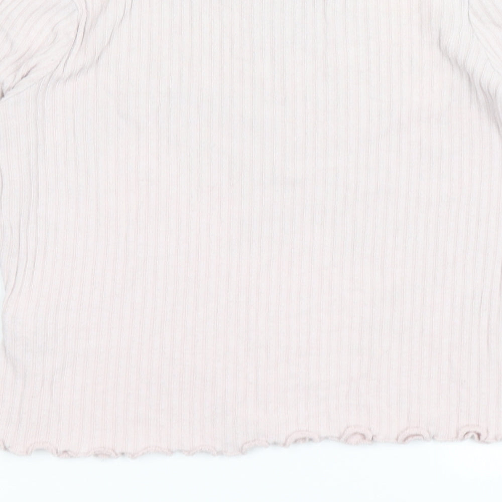 M&S Girls Pink Basic T-Shirt Size 11-12 Years - Lettuce Edging