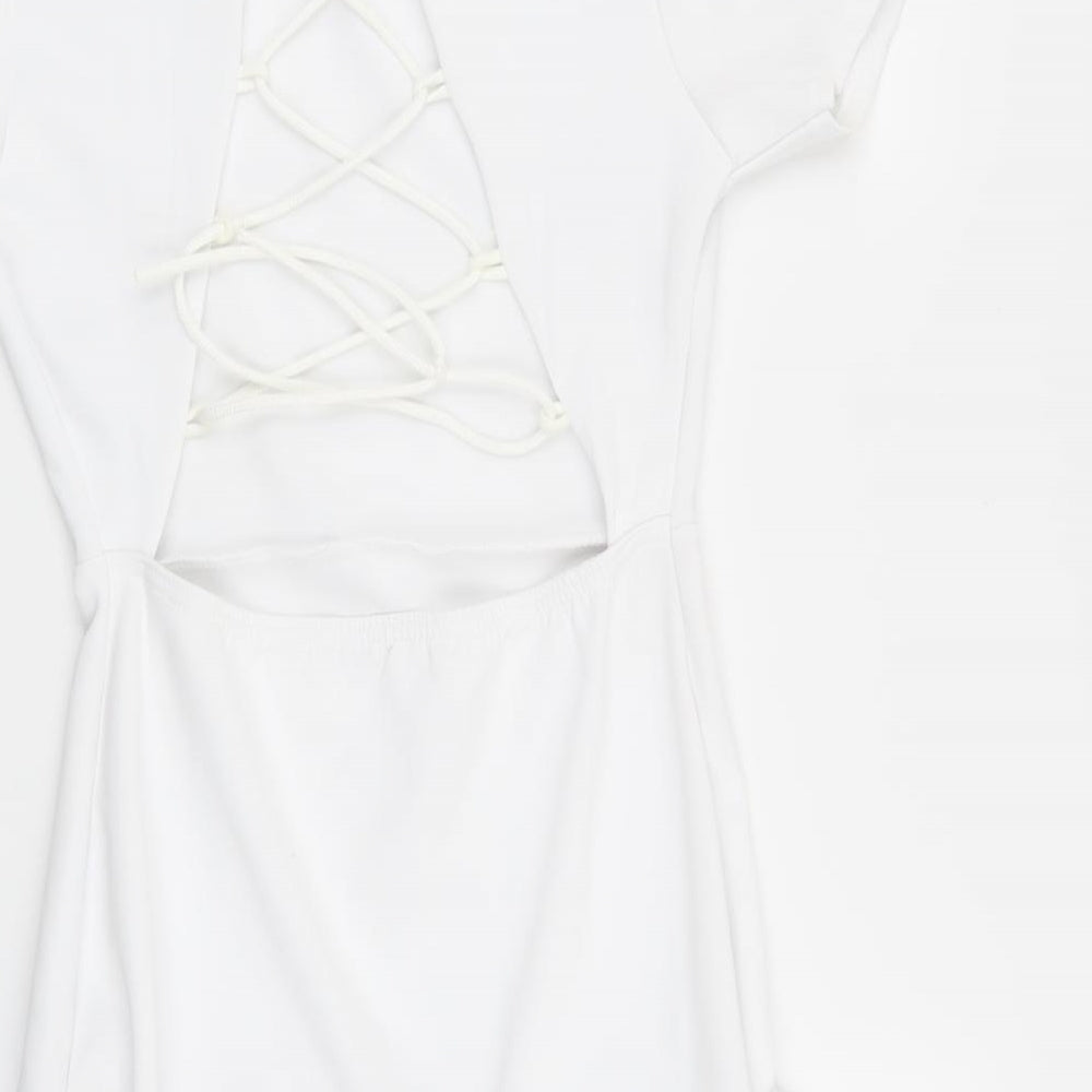 PLT Womens White Fit & Flare Size 10