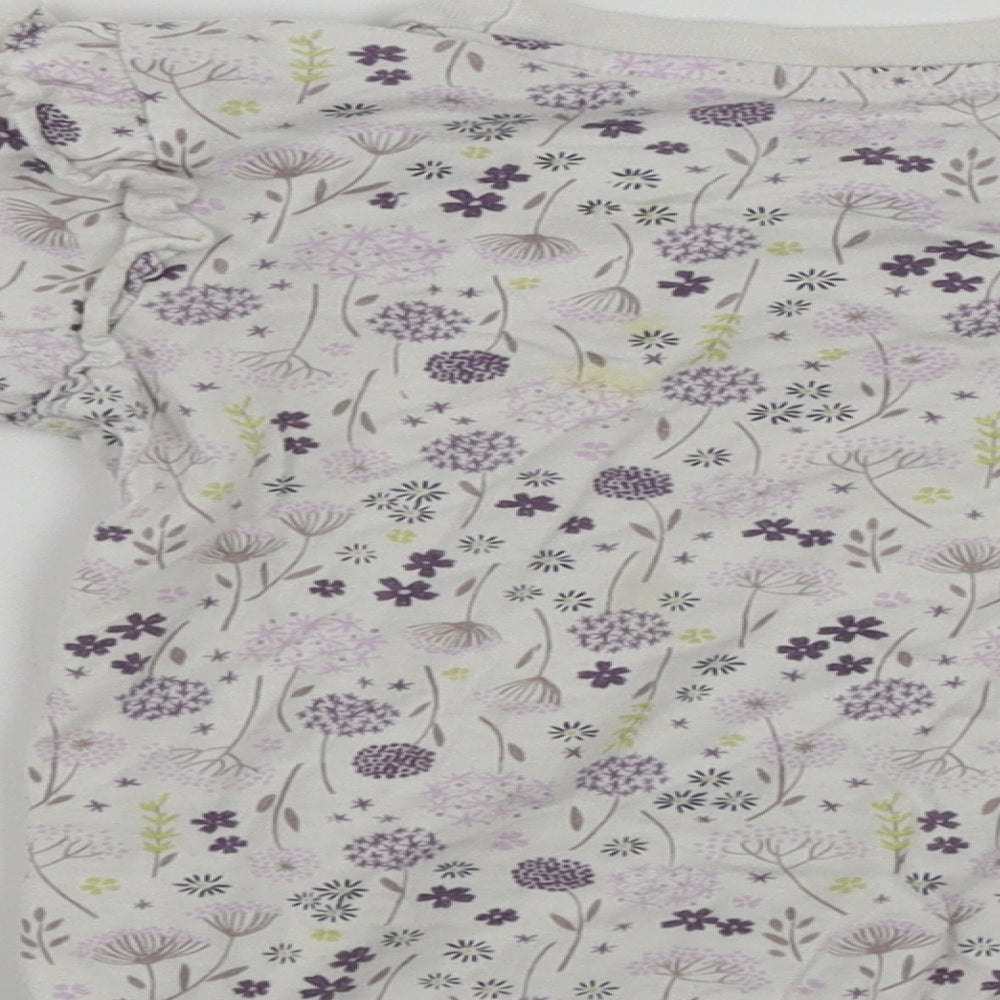 Hullabaloo Girls White Floral Basic T-Shirt Size 3 Years