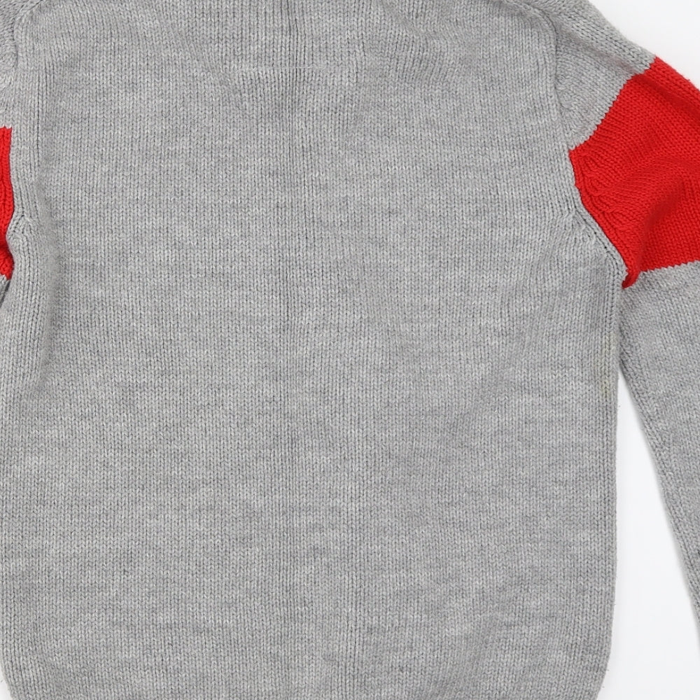 New Look Mens Grey Pullover Jumper Size M