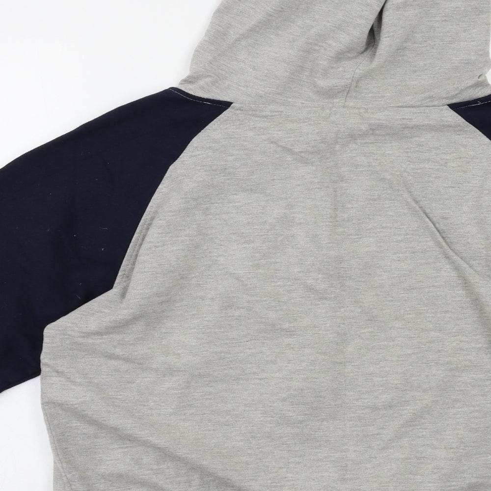 bay beauty Womens Grey Full Zip Hoodie Size L