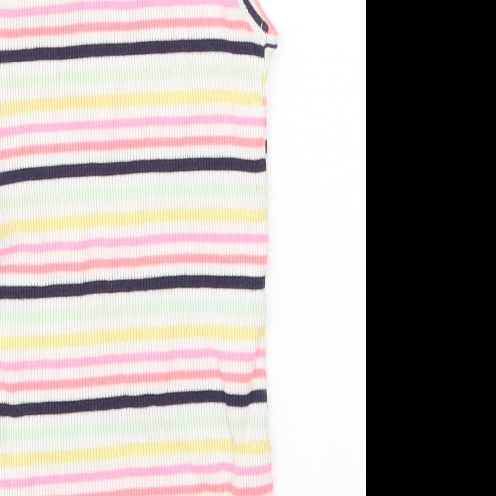 F&F Girls Multicoloured Striped Basic Tank Size 6-7 Years