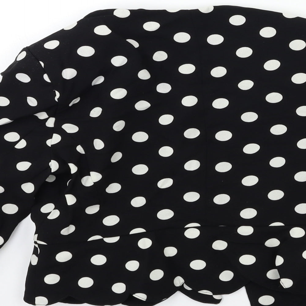 Atmosphere Womens Black Polka Dot Rayon Jacket Size 8