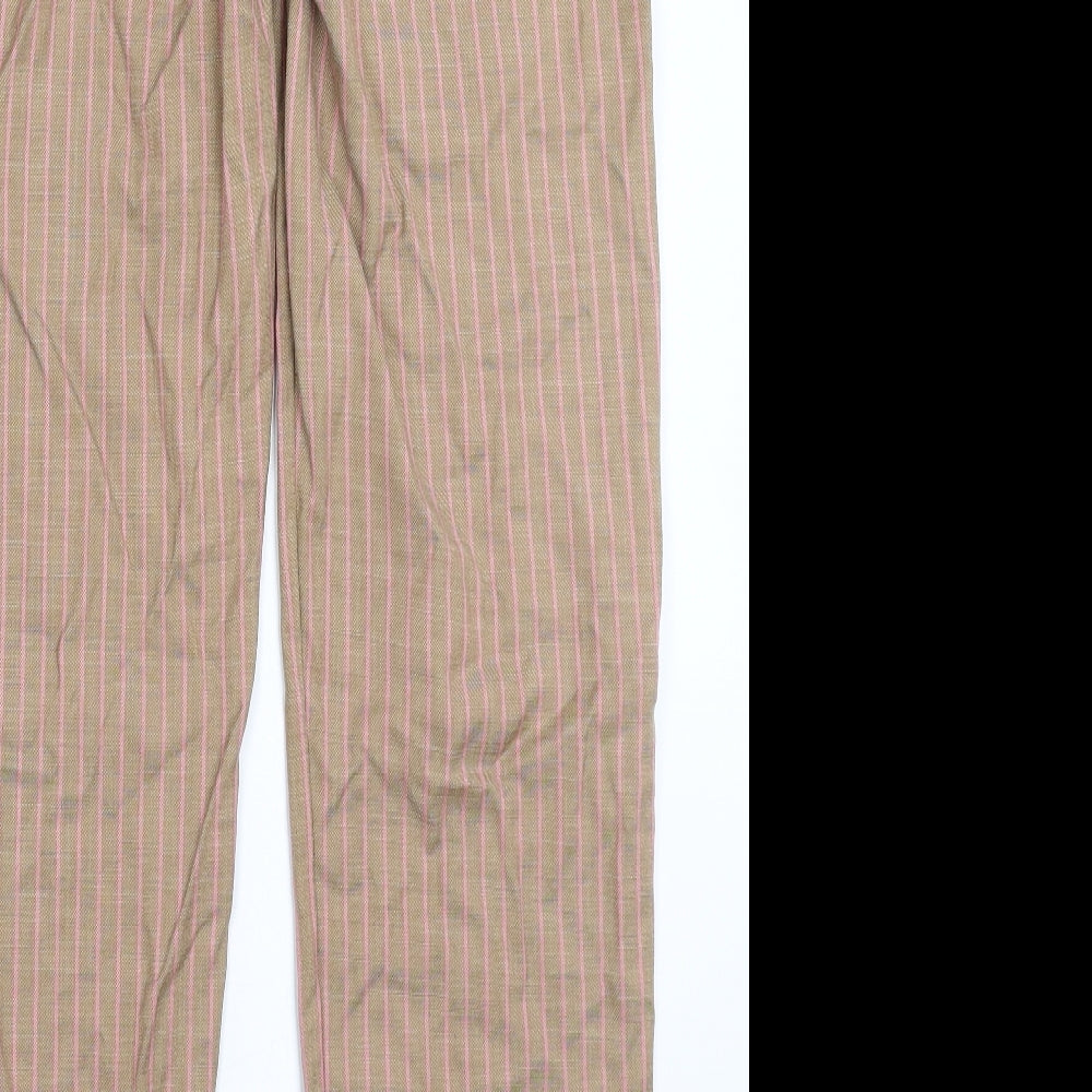 Marks and Spencer Womens Grey Striped Dress Pants Trousers Size 8 L31 in