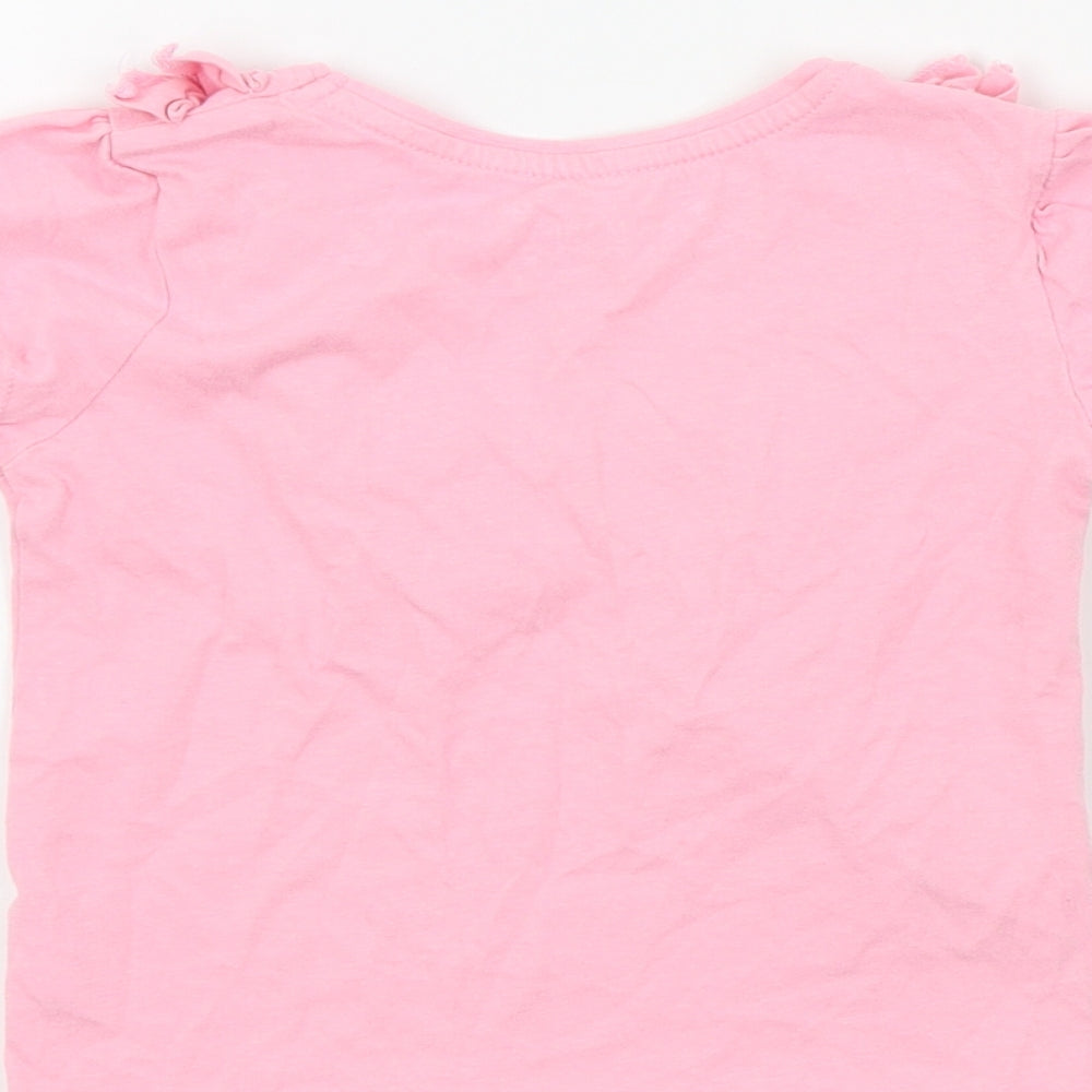 Primark Girls Pink Colourblock Basic T-Shirt Size 2-3 Years