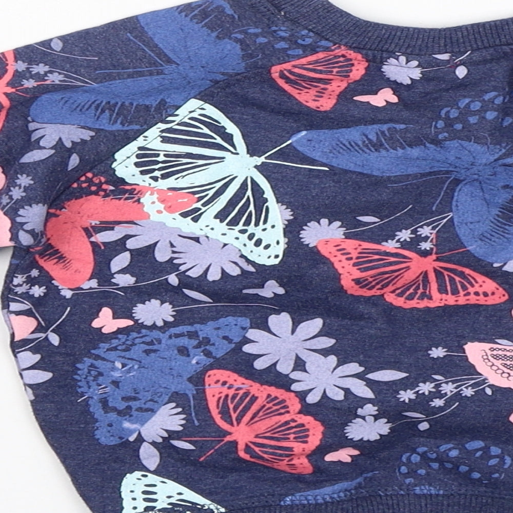 E-vie Angel Girls Blue Floral Pullover Sweatshirt Size 2 Years - butterflies