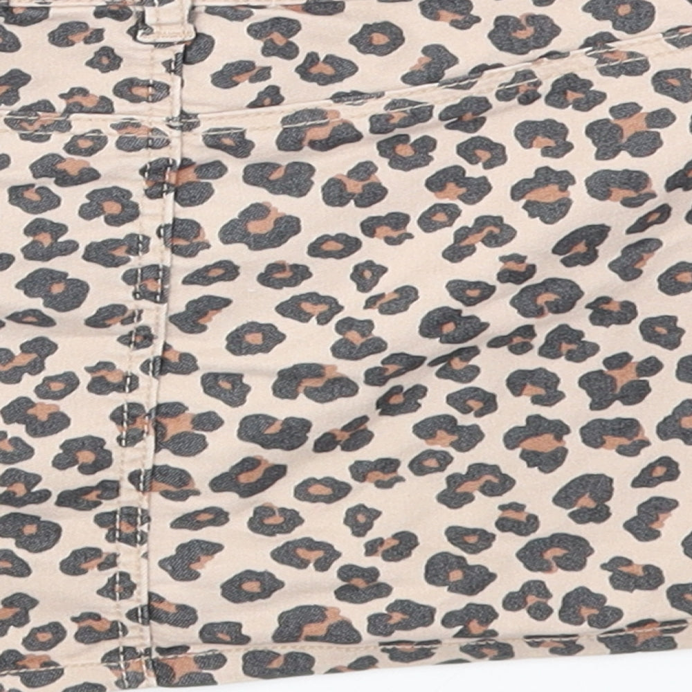 H&M Girls Pink Animal Print A-Line Skirt Size 7 Years