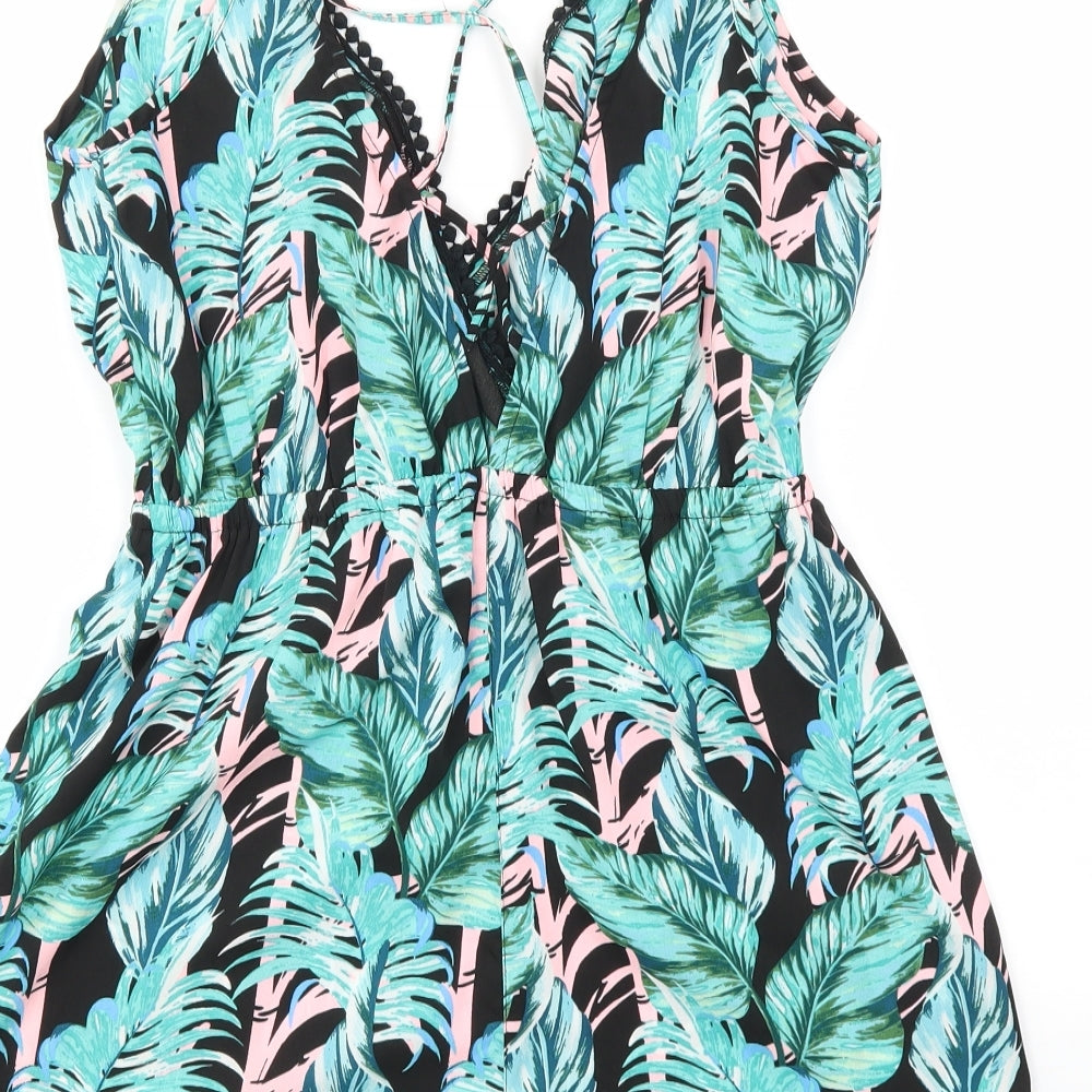 New Look Womens Multicoloured Floral Jumpsuit One-Piece Size M