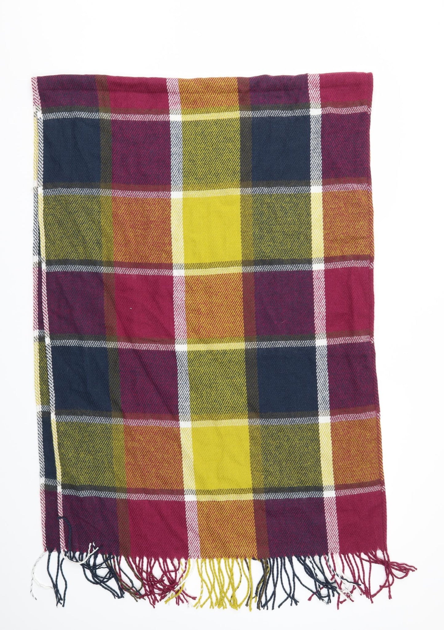 Preworn Unisex Multicoloured Check Scarf
