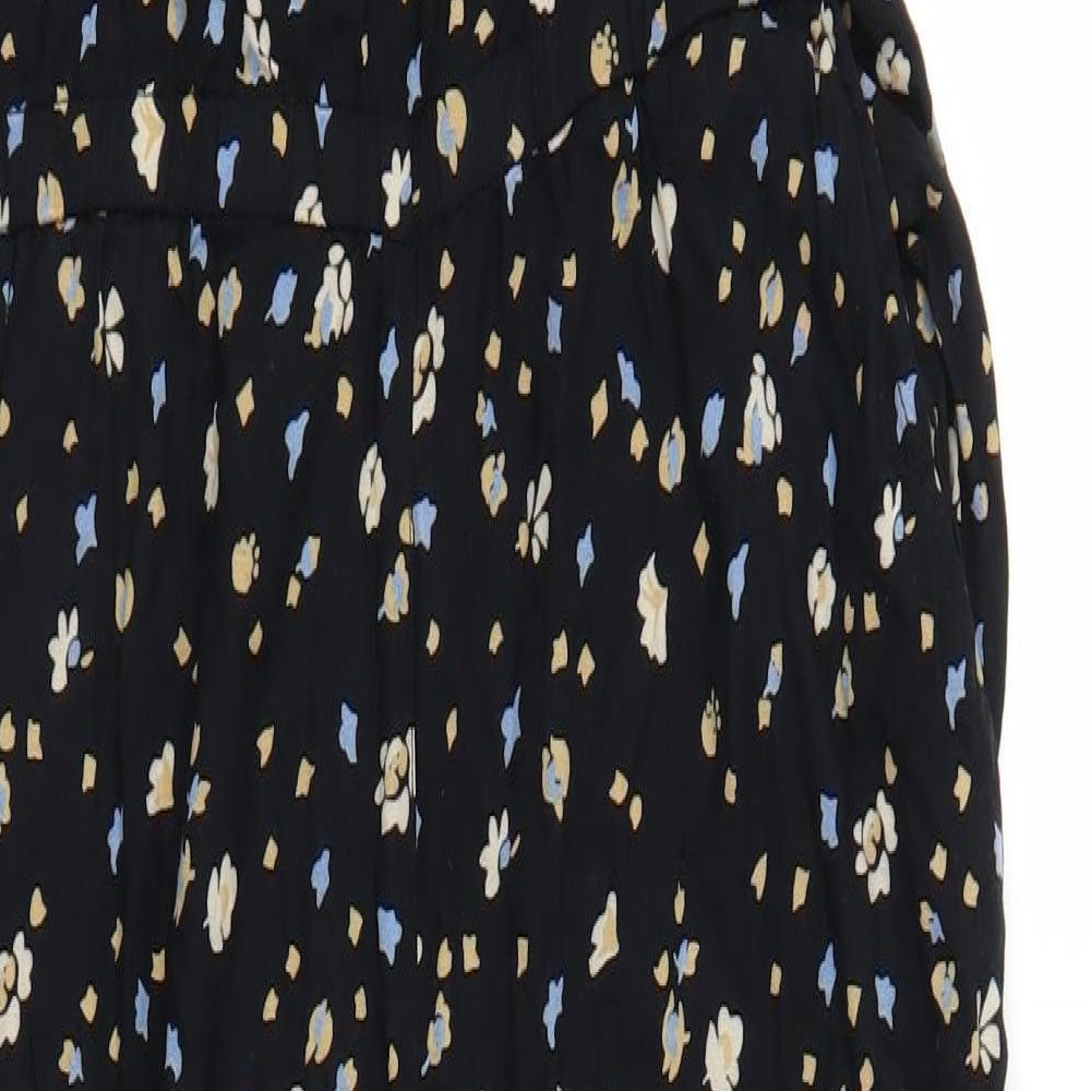 Fat Face Womens Black Floral Jumpsuit One-Piece Size 10