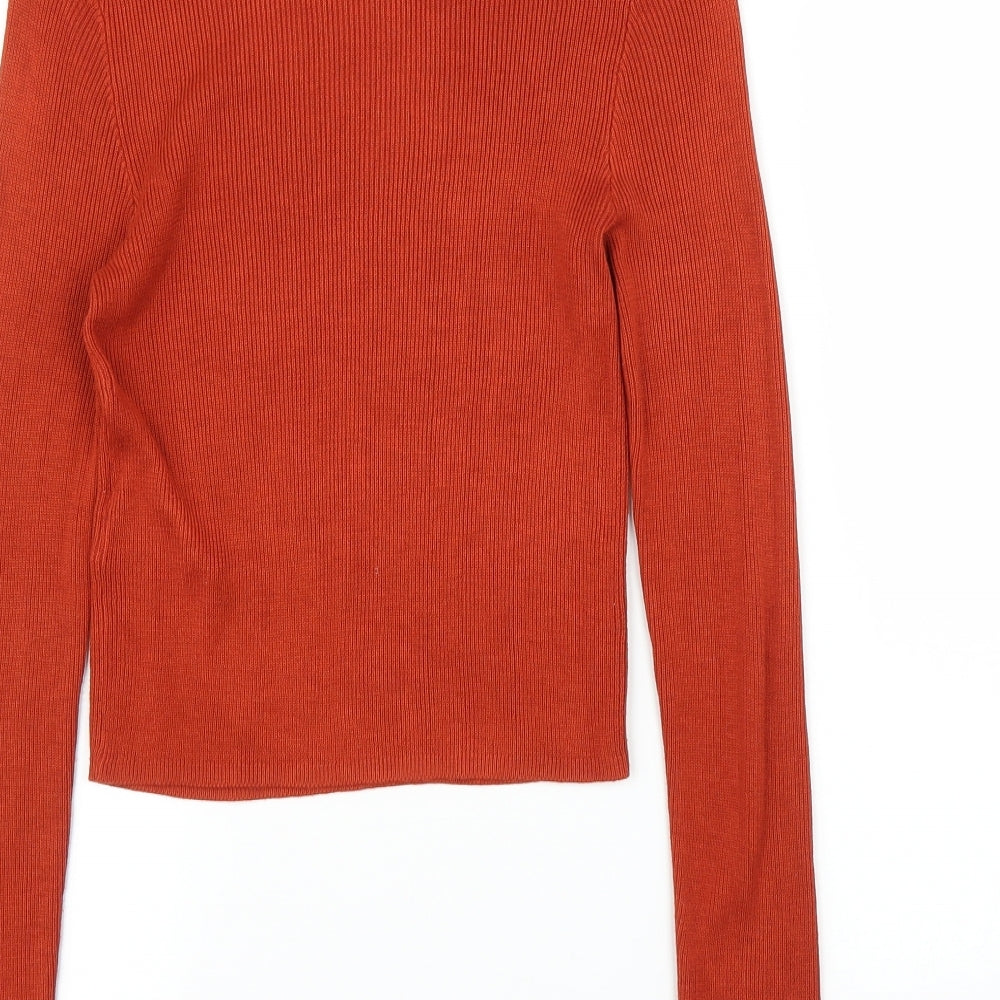 H&M Womens Orange Basic Blouse Size S