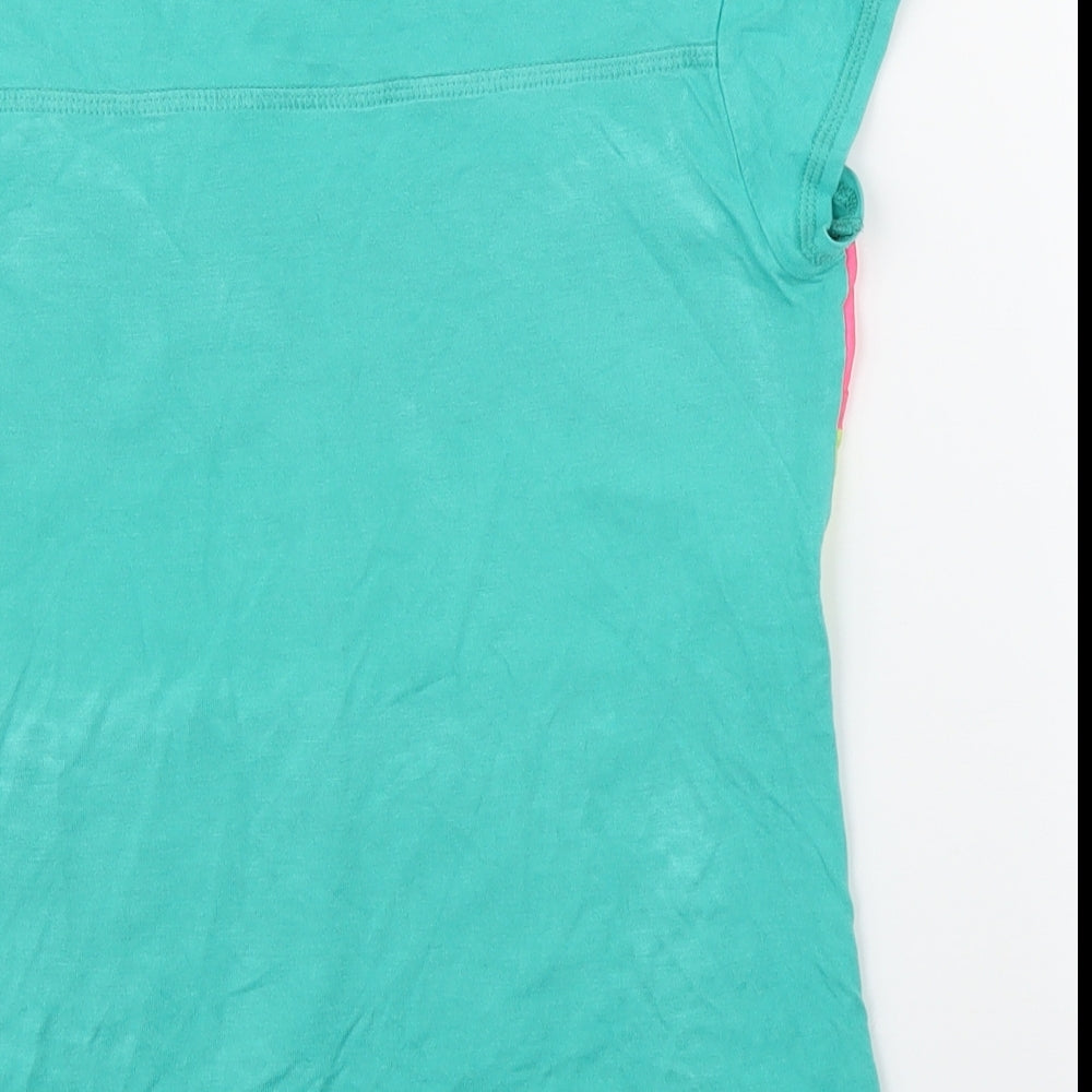 NEXT Girls Green Striped Basic T-Shirt Size 9 Years