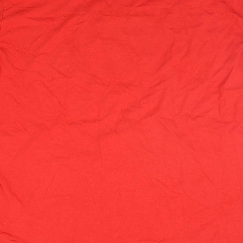 Gildan Womens Red Basic T-Shirt Size L - thing 1