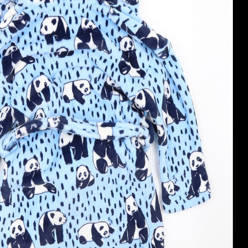 Marks and Spencer Girls Blue Solid Top Robe Size 8-9 Years - panda