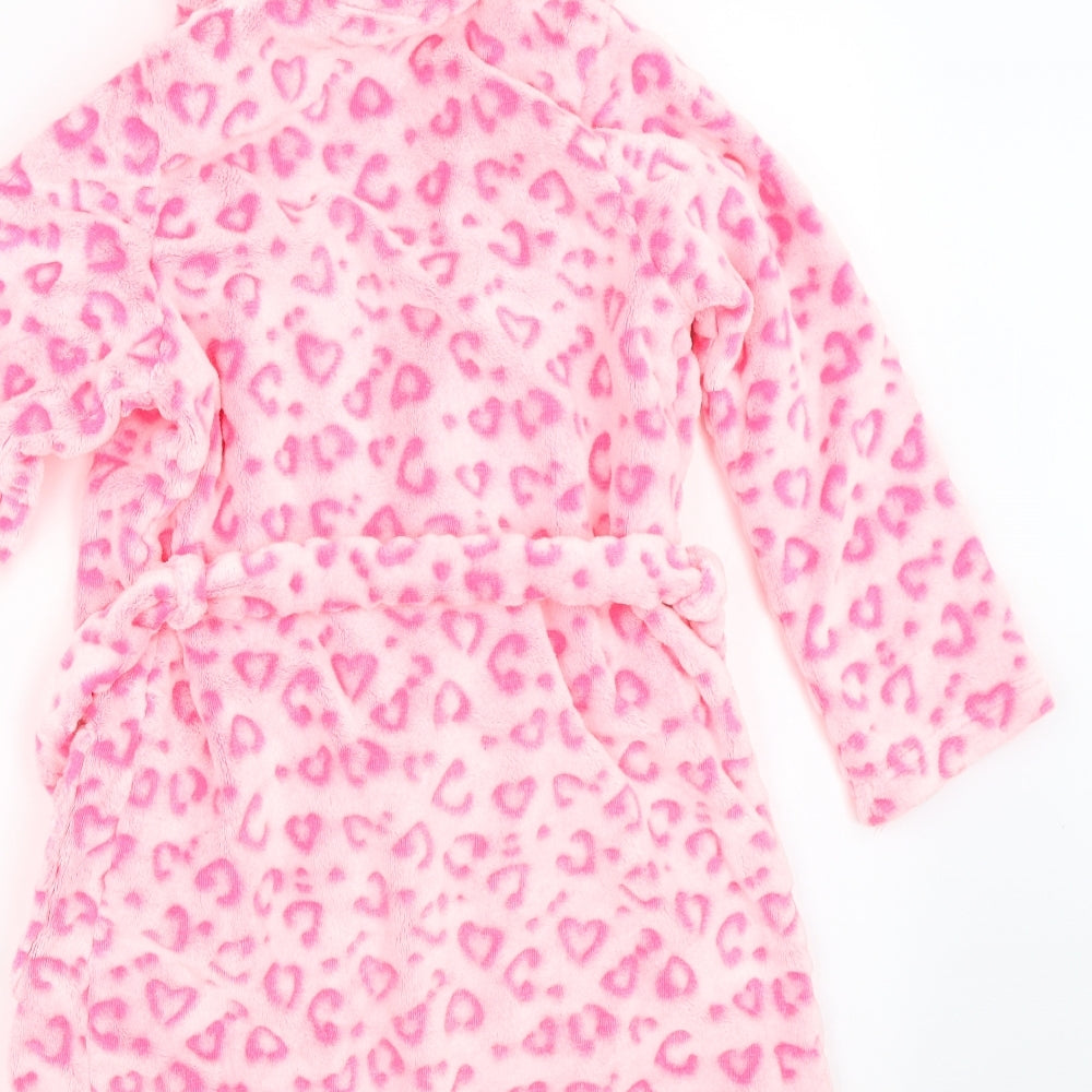 Marks and Spencer Girls Pink Animal Print Top Robe Size 6-7 Years