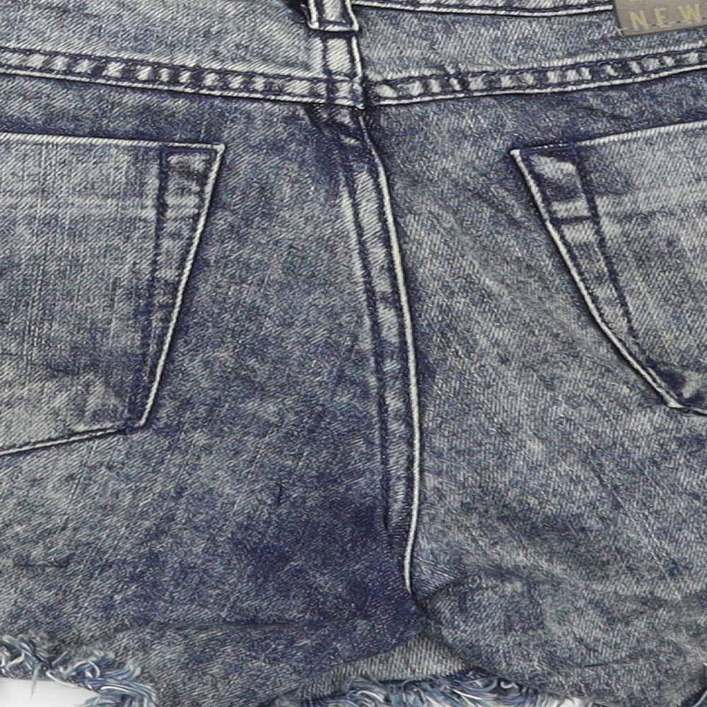Brooklyn Womens Blue Denim Hot Pants Shorts Size 28 in