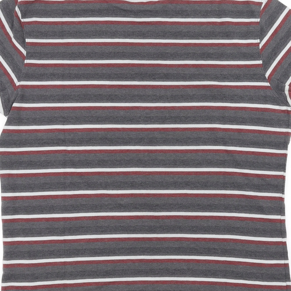 Sainsburys Mens Grey Striped T-Shirt Size L