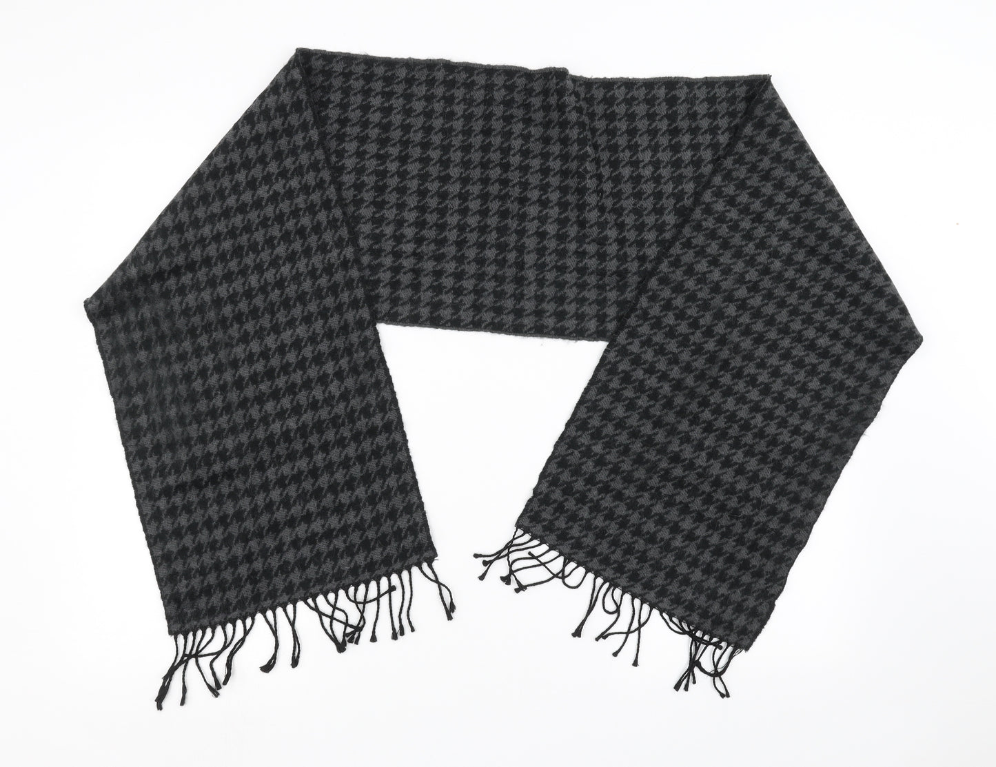 Preworn Womens Black Geometric Scarf