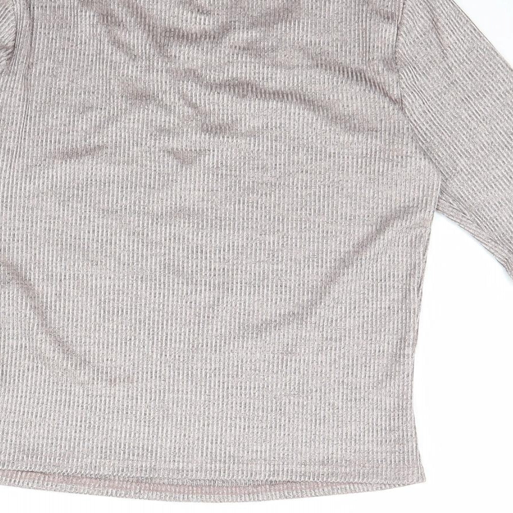 New Look Womens Pink Cropped Blouse Size 12