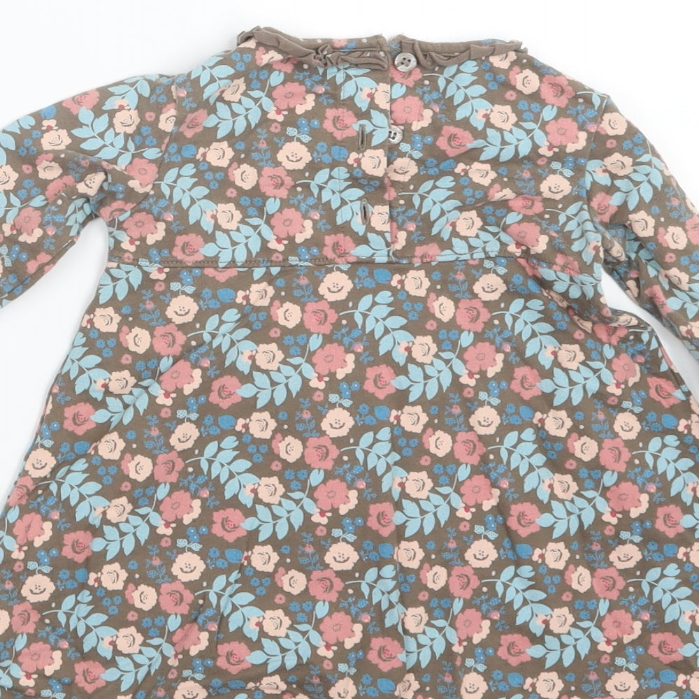 Molly n' Jack Girls Brown Geometric T-Shirt Dress Size 9-12 Months