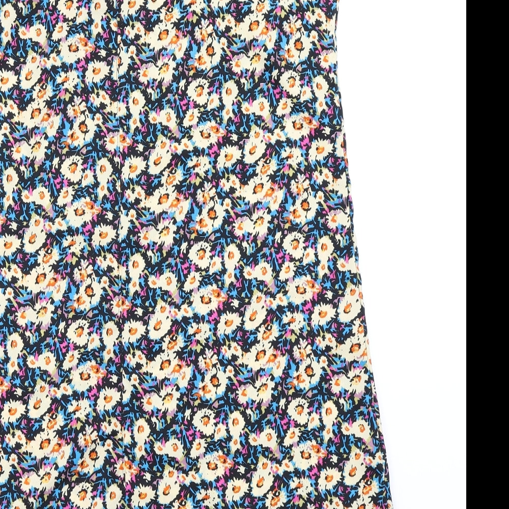 Kushi Womens Blue Floral A-Line Size 18