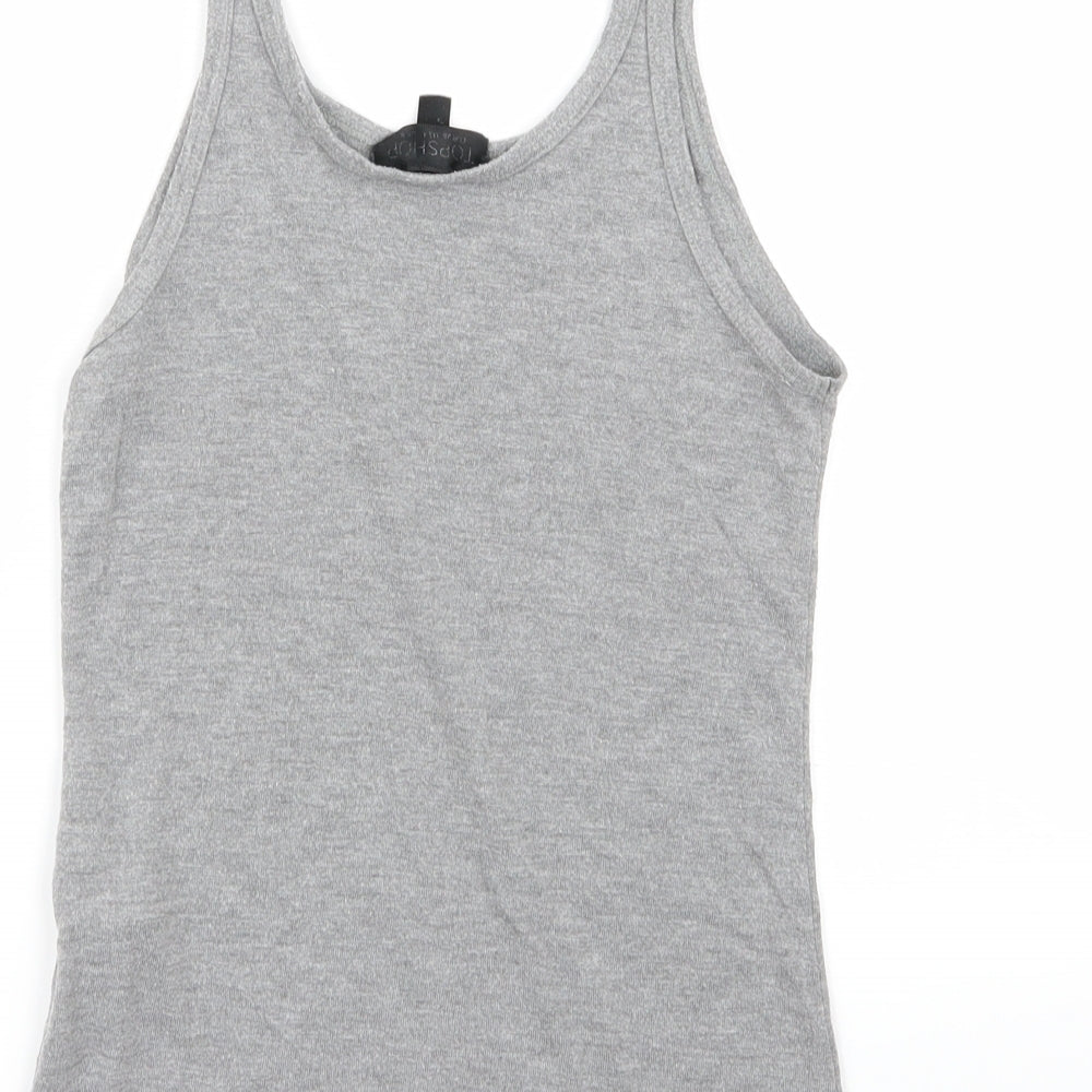 topshp Womens Grey Basic Tank Size 8