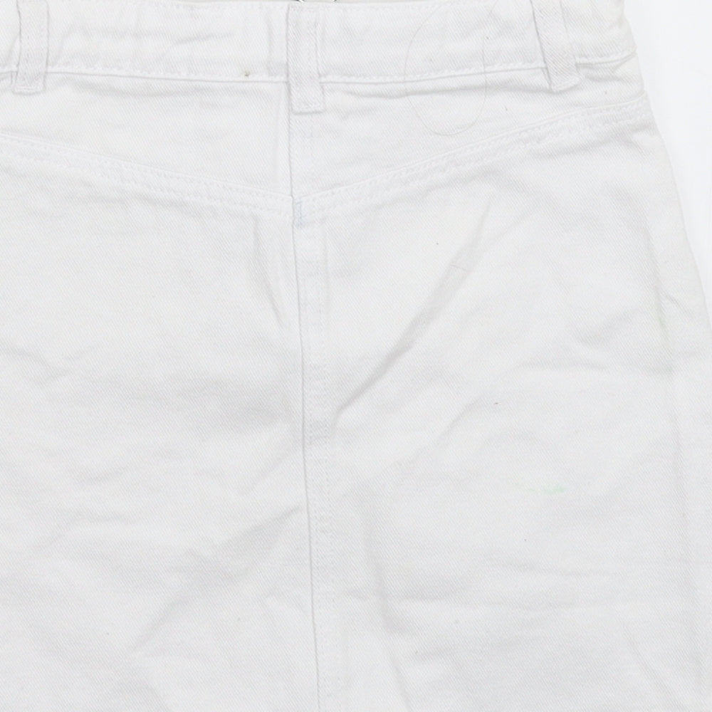 Candy Couture Girls White Denim A-Line Skirt Size 9 Years