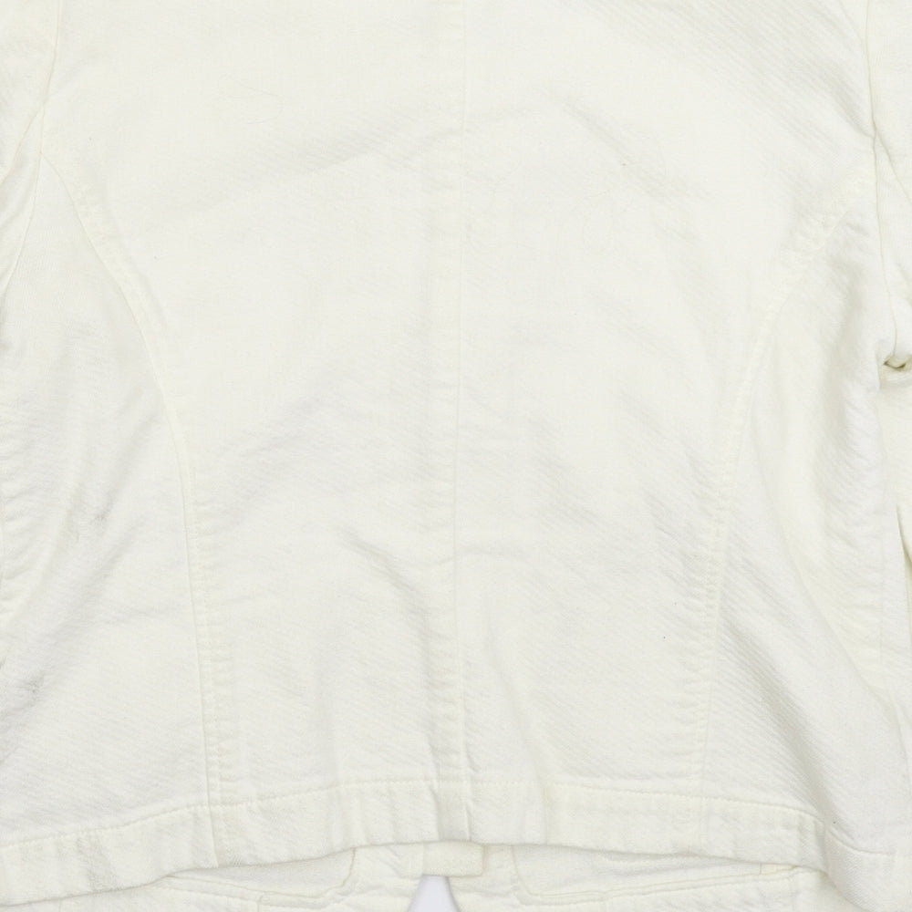 Ann Taylor Womens White Jacket Blazer Size 10