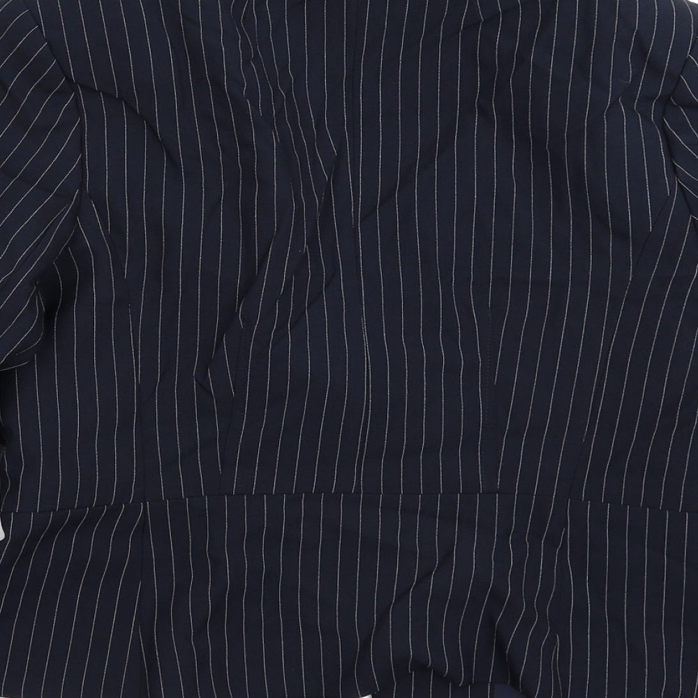 Marks and Spencer Womens Blue Striped Jacket Suit Jacket Size 14