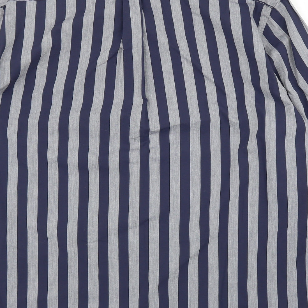 Hammond & CO Mens Blue Striped Button-Up Size L