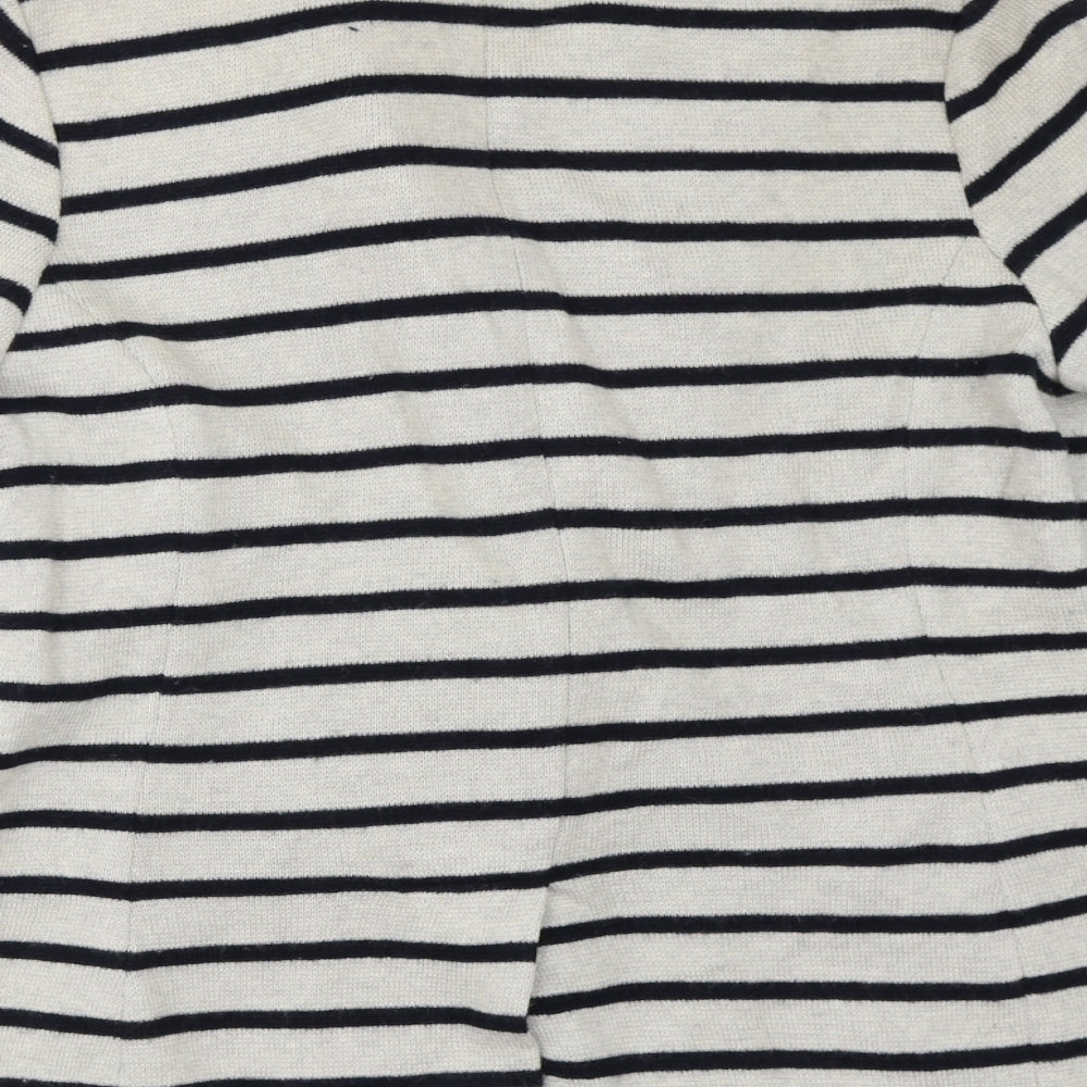 The White Company Womens Ivory Striped Jacket Blazer Size S