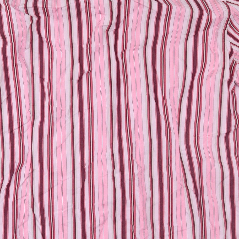 John Richmond Mens Pink Striped Dress Shirt Size L