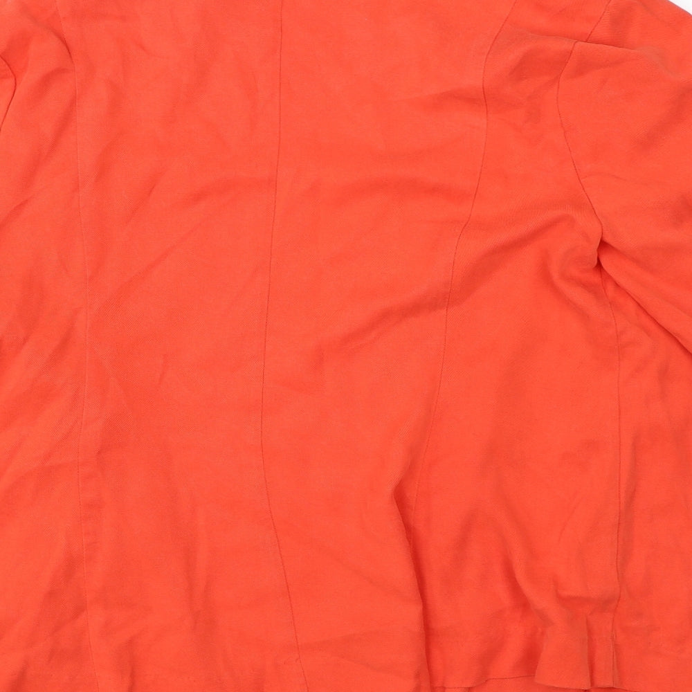 M&Co Womens Orange Cardigan Jumper Size 16