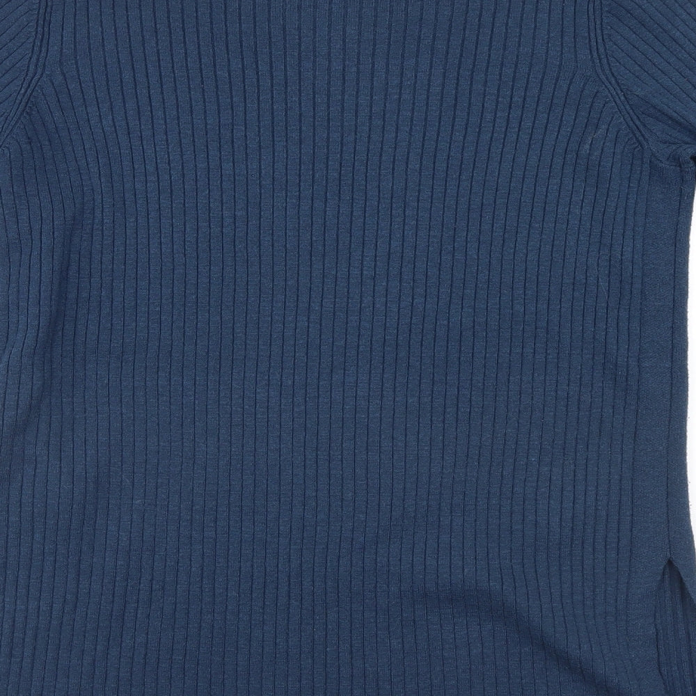 Nre Look Womens Blue Striped Jumper Dress Size 14