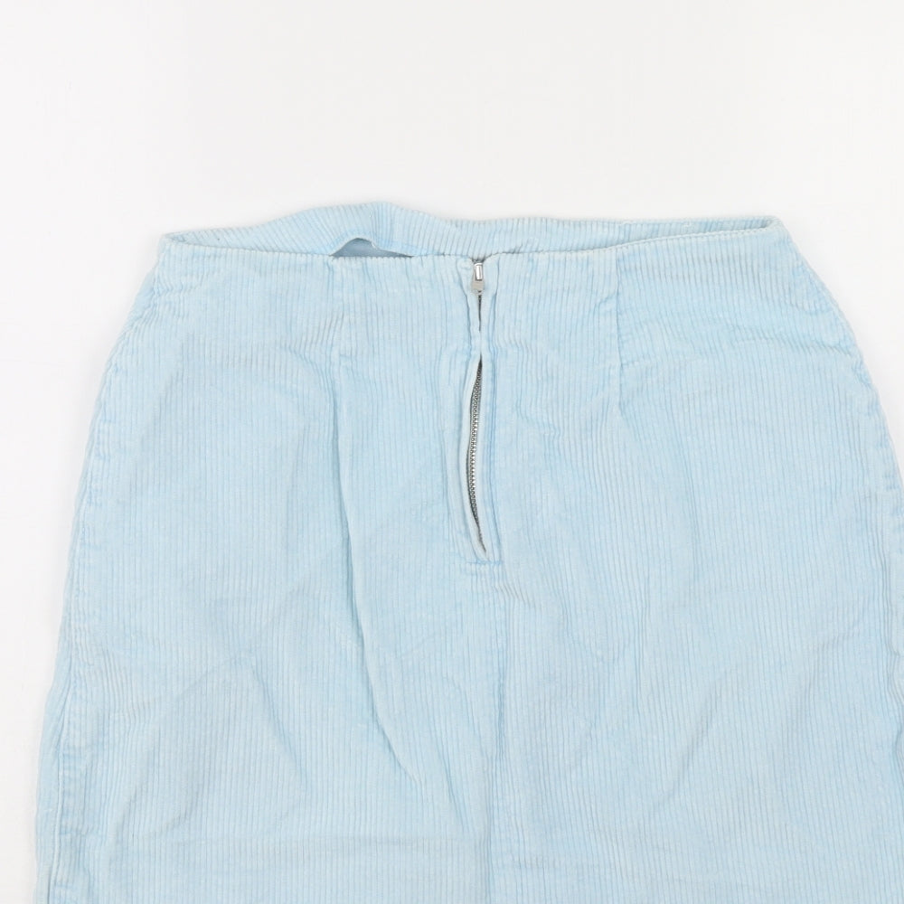 New Look Womens Blue Corduroy A-Line Skirt Size 10
