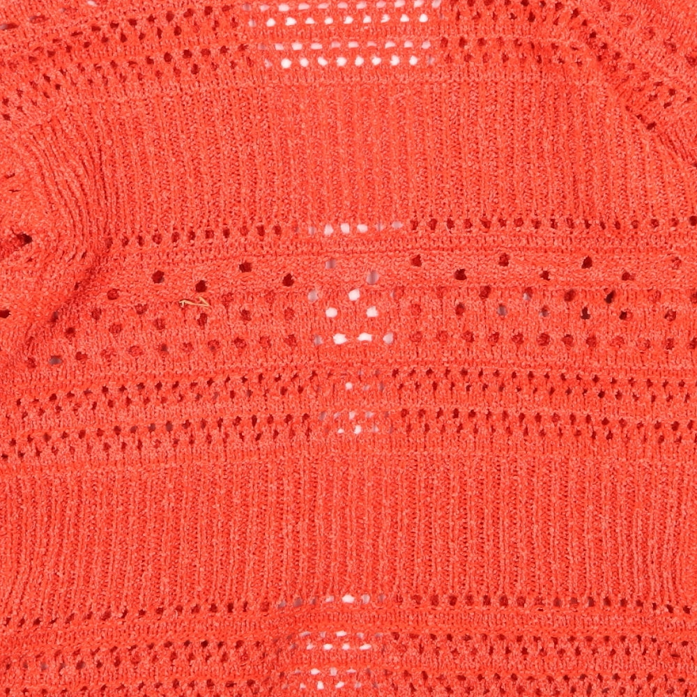 Papaya Womens Red Geometric Cardigan Jumper Size S