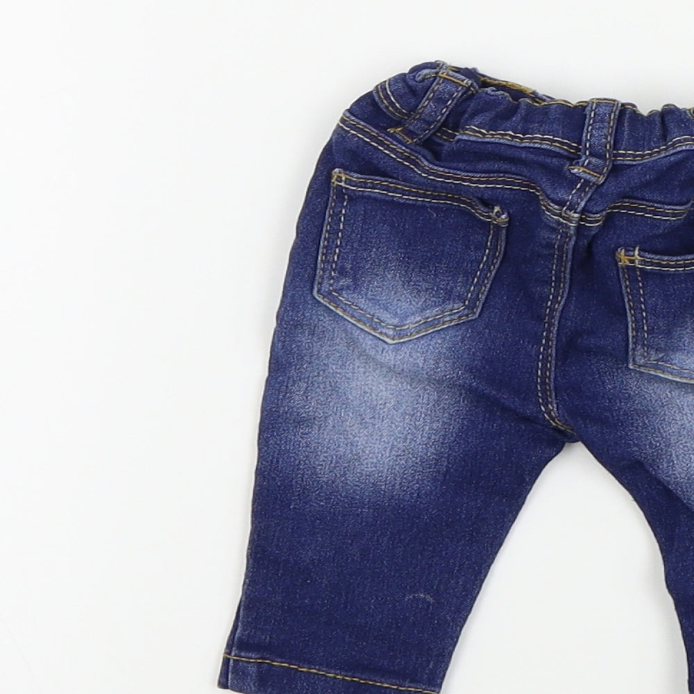 baby girl Baby Blue Colourblock Capri Trousers Size 0-3 Months