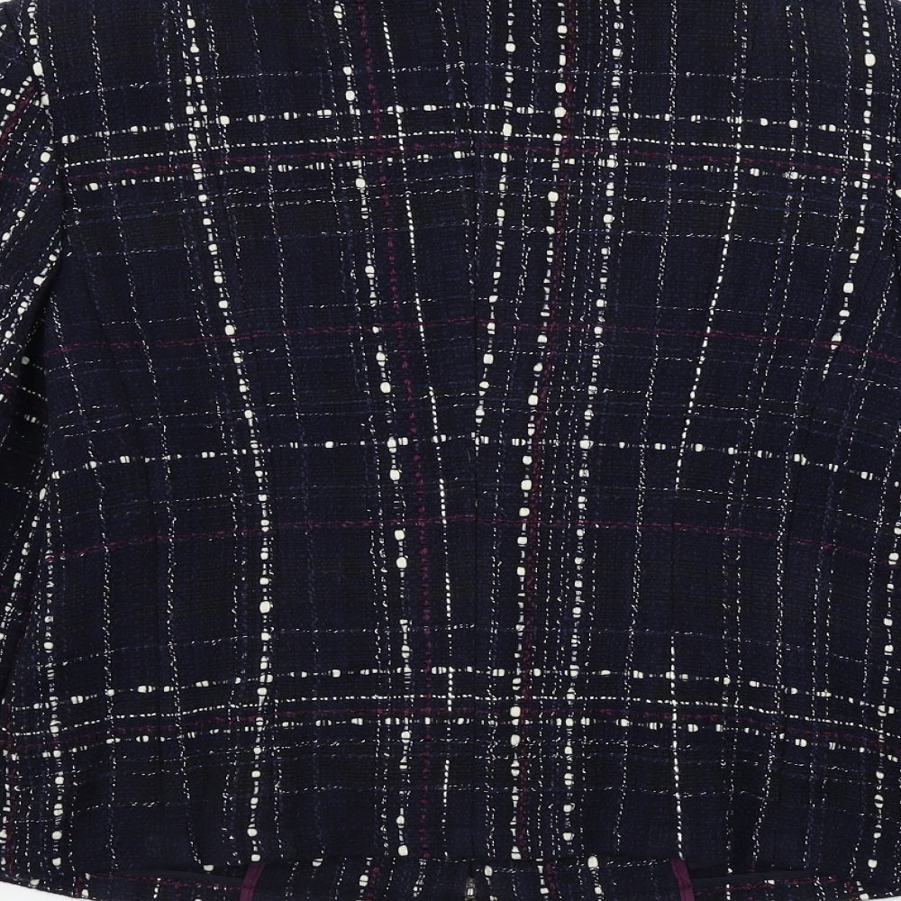 Gerry Weber Womens Blue Check Jacket Coat Size 10
