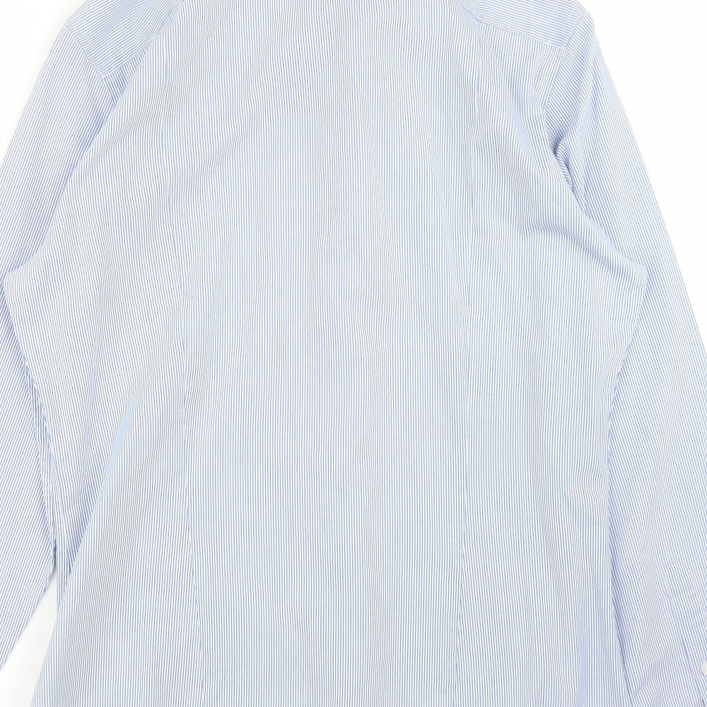 H&M Mens Blue Striped Button-Up Size M