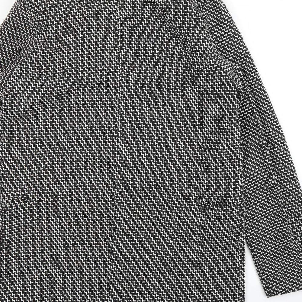 Preworn Womens Black Overcoat Coat Size M