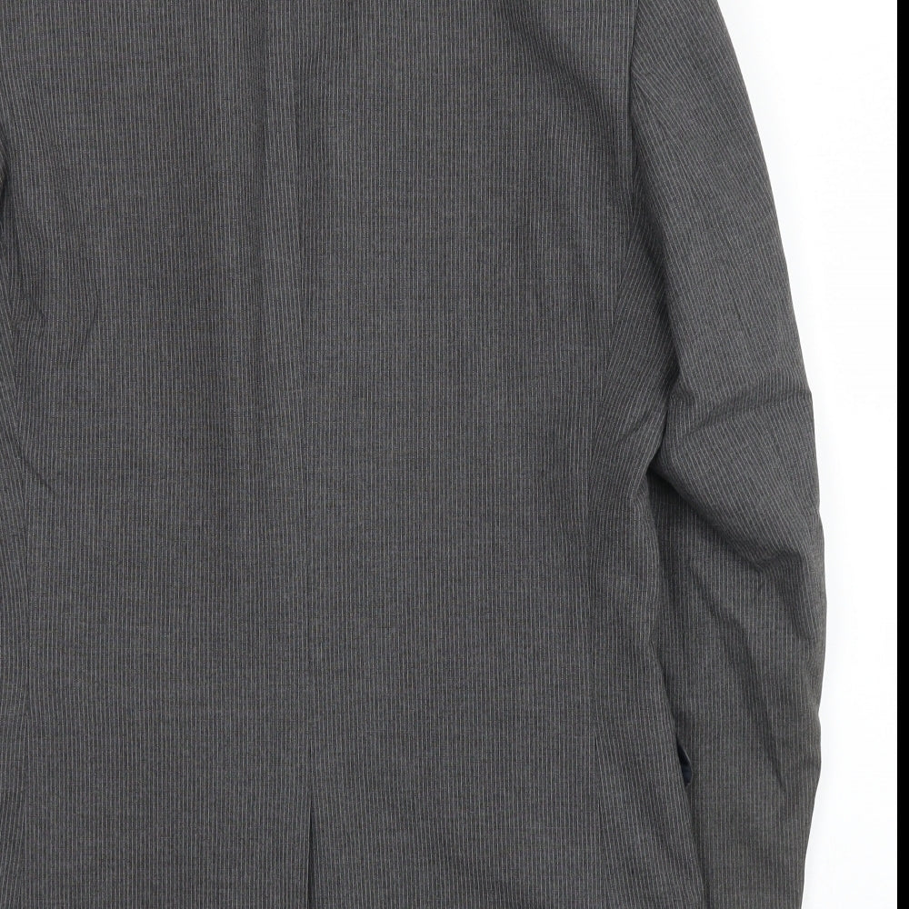 Primark Mens Grey Striped Jacket Suit Jacket Size 36